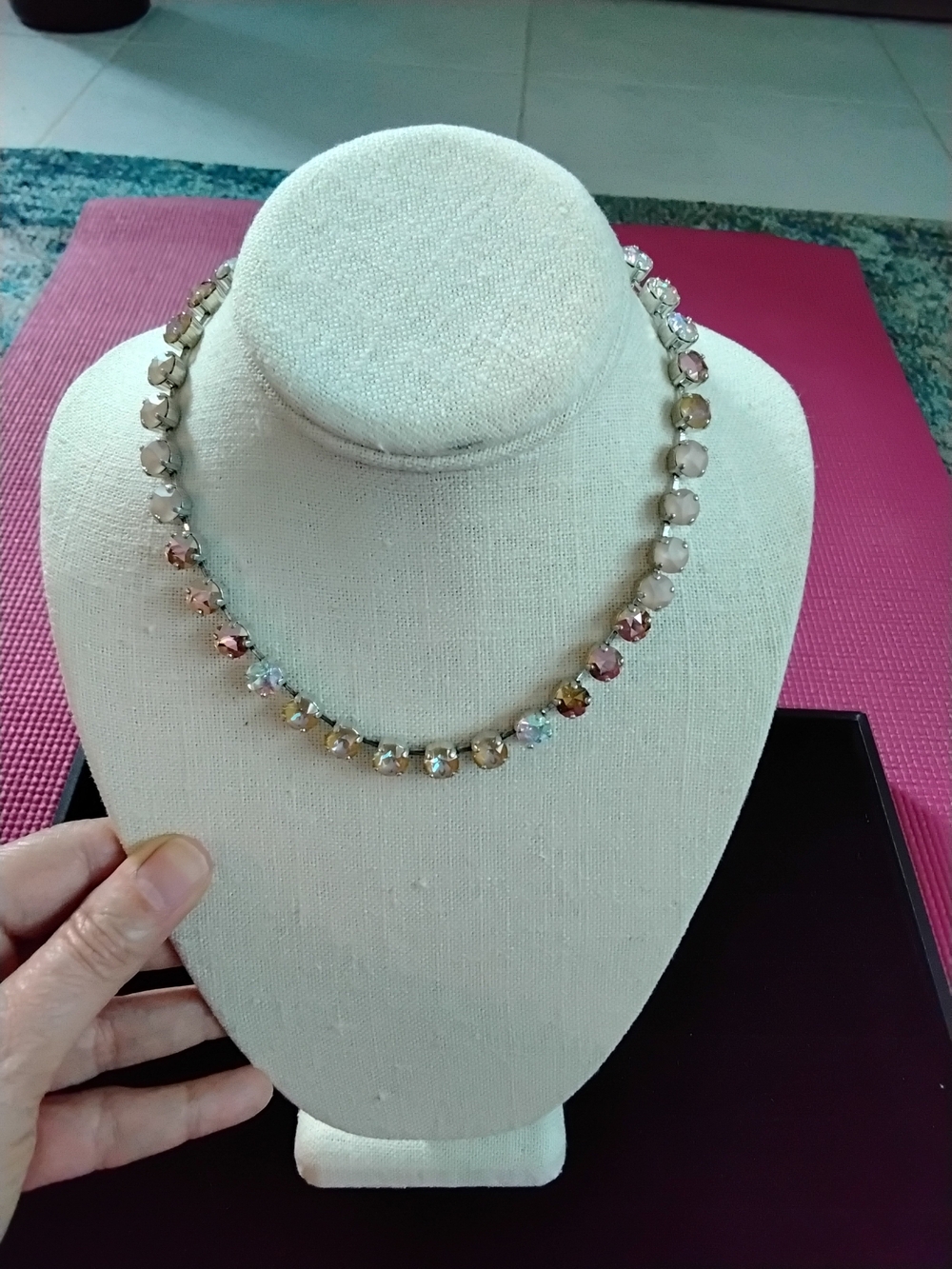 Multicolor Fun Crystal Necklace - Pastel Colors